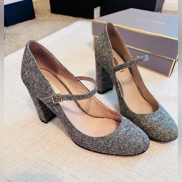 Louise et Cie Jayde Mary Jane block heel pump tweed fabric black/white 8.5M​ - Picture 13 of 13
